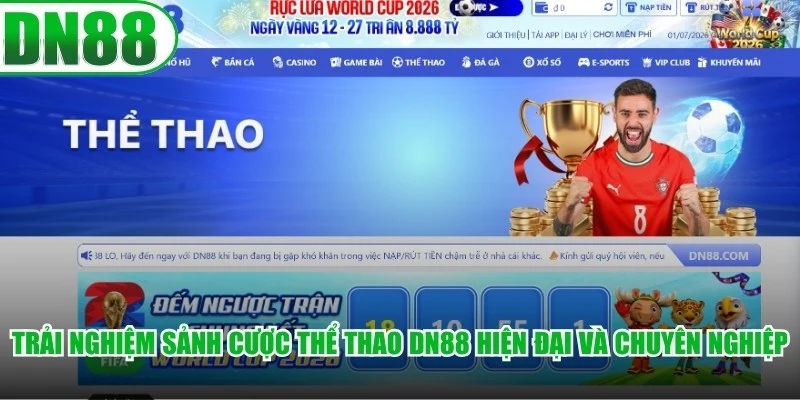 Trải nghiệm sảnh cược thể thao DN88 hiện đại và chuyên nghiệp bậc nhất