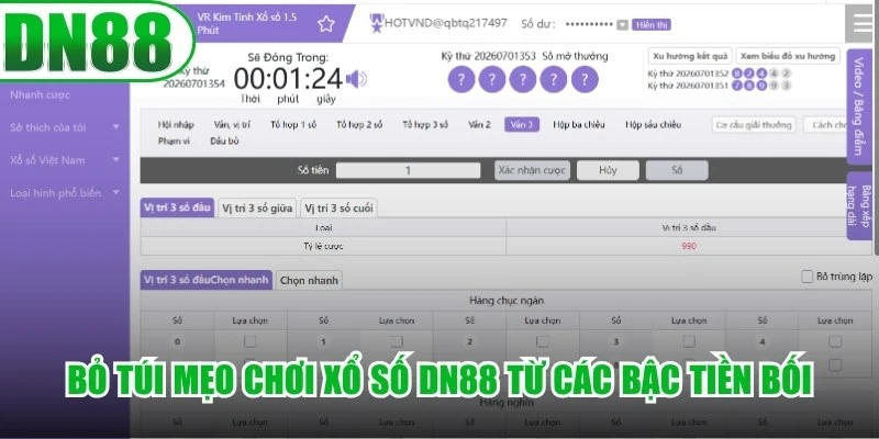 Bỏ túi mẹo chơi xổ số DN88 từ các bậc tiền bối để tăng tỷ lệ thắng