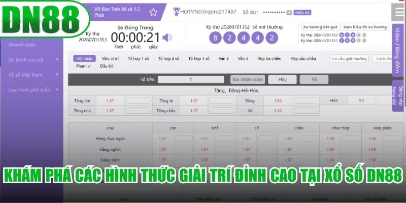 Khám phá các hình thức giải trí đỉnh cao tại xổ số DN88